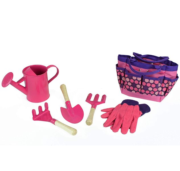 Children Gardening Tool Set Kids Garden Toys - Pink (6 Piece)