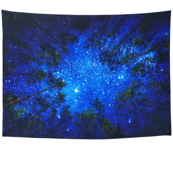 Night Sky Starry Forest Tapestry for Home Decor