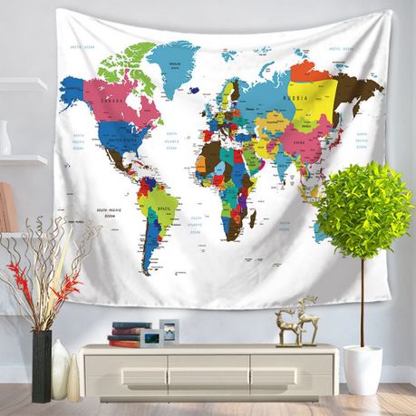 Colorful World Map Tapestry Wall Hanging For Home Decor In South Africa Takealot Com - World Map Home Decor