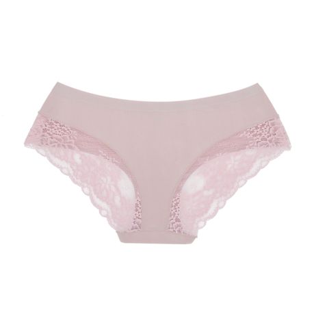 Pack of 2 Amila Silky Seamless Lace Underwear - Grey & Pink