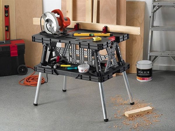 folding adjustable workbench