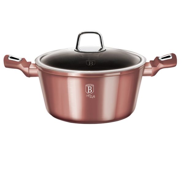 Berlinger Haus 20cm Marble Coating Casserole with Lid - i-Rose Edition