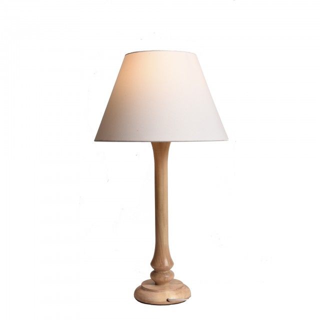 Poplar Table Lamp with White Lamp Shade Buy Online in South Africa