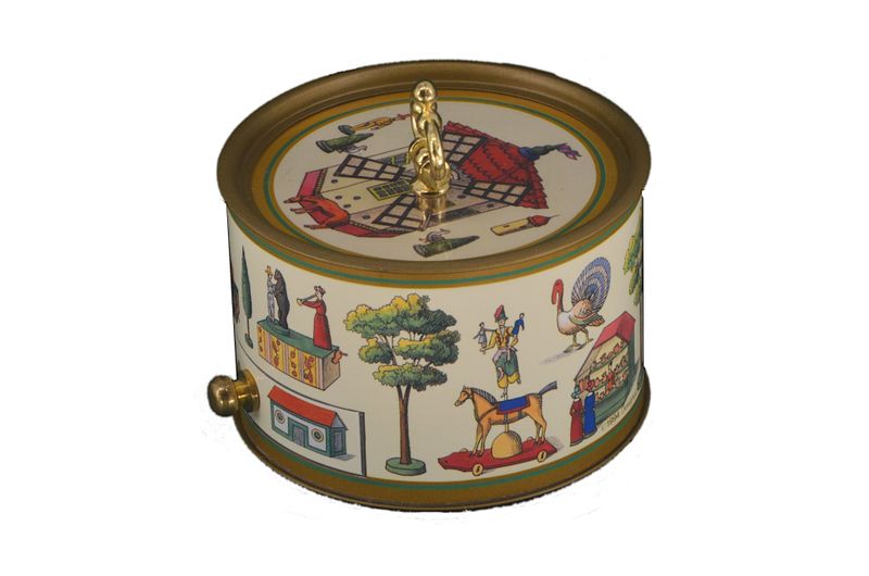 Small Music Box Windmill Toy, plays tune when opened