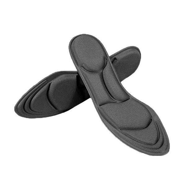 1 Pair 4D Sponge Pain Relief Insoles for Women-Black