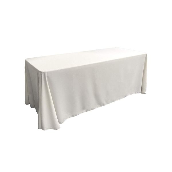 Polyester Rectangular Tablecloth - White Linen