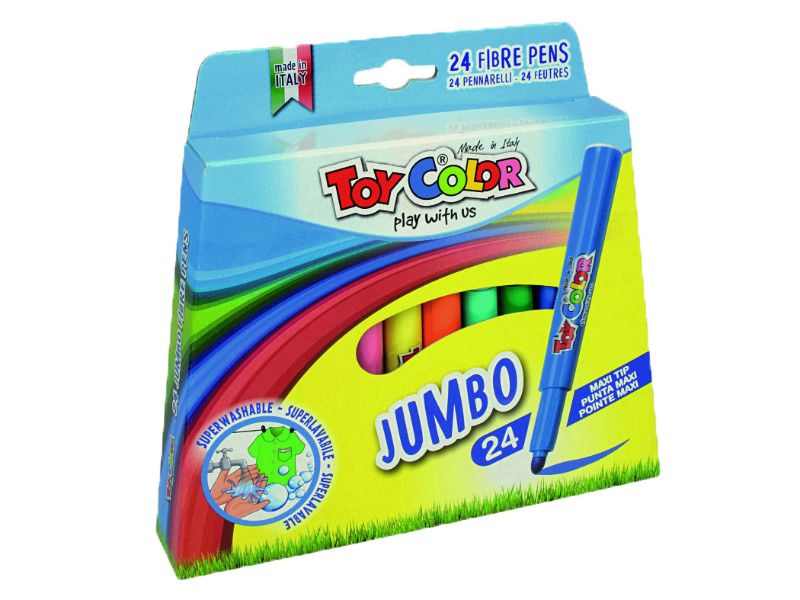Toy Color Fibre Pens Jumbo 24 Pieces