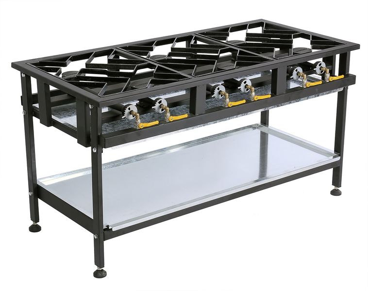 Anvil Boiling Table Gas - Commercial - 6 Burner Staggered