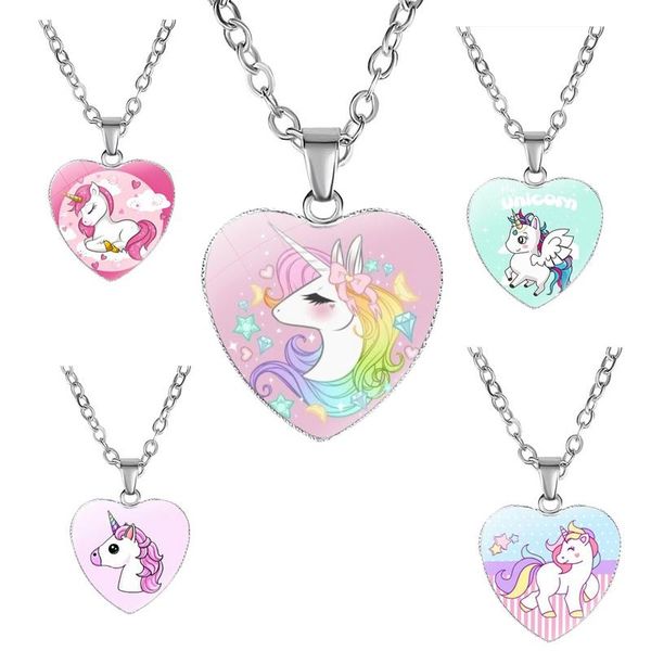 Unicorn Necklace for Kids Set of 5