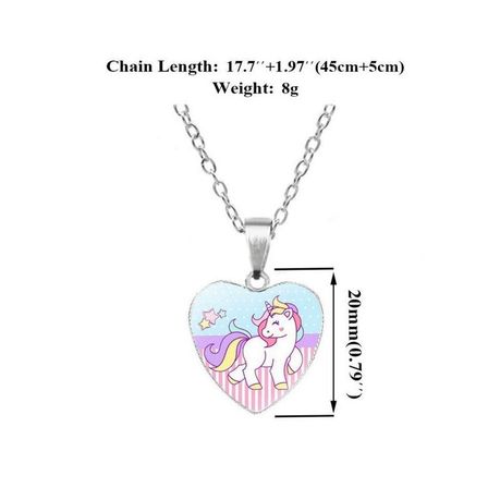 Barbie Pink Heart & Unicorn Charm Necklace