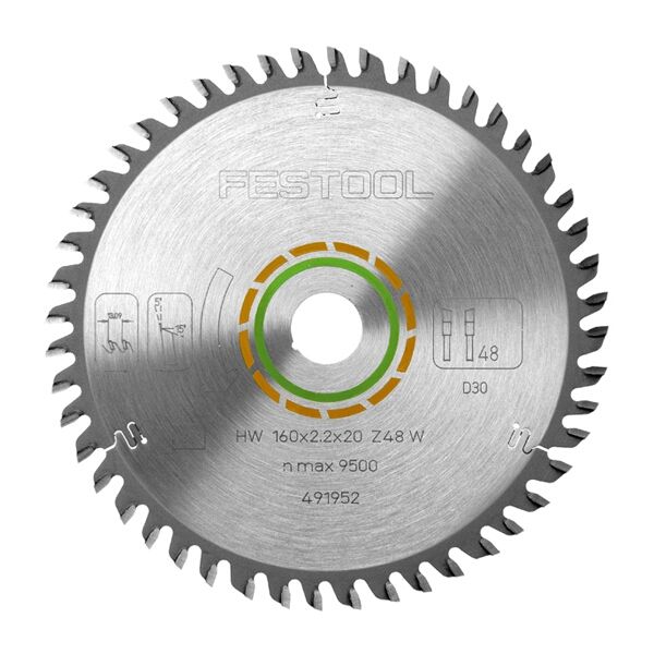FESTOOL FINE TOOTH SAW BLADE 160X2,2X20 W48 491952