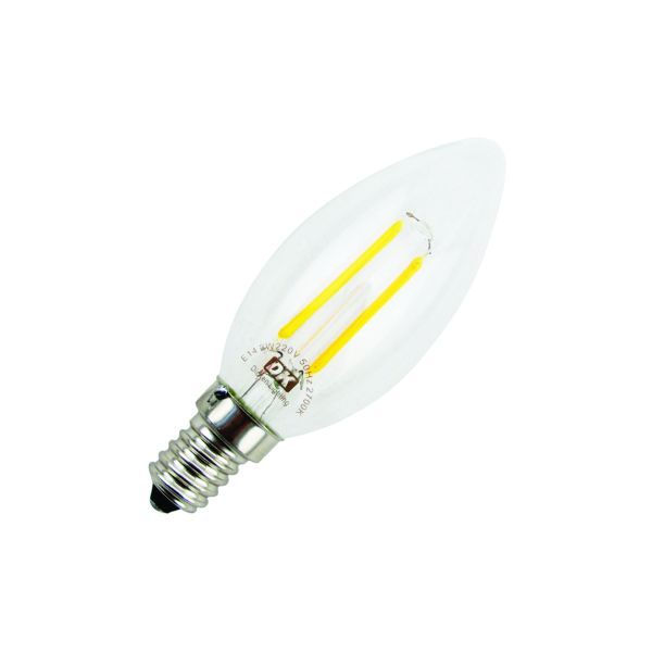 3w E14 Filament LED Candle Bulb Daylight - Pack of 5