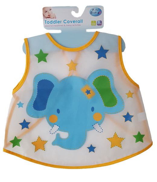 Waterproof Bib - Feeding and Messy Play - Elephant