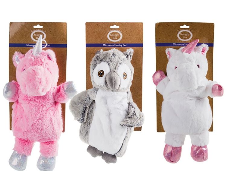 Bulk Pack x 3 Microwave Heating Pad Owl Unicorn 300g