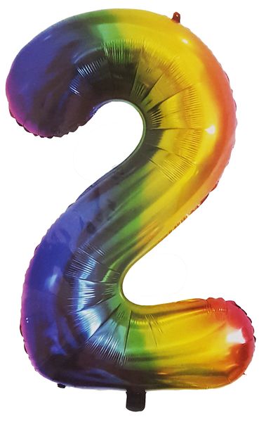 Rainbow Foil Balloon - Number 2