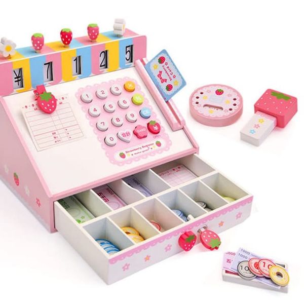 Wooden Cash Register Toy for Kids