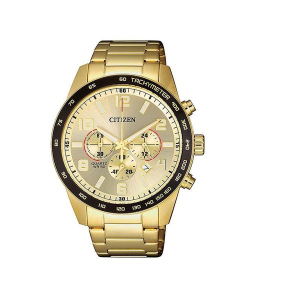 Citizen Gents Quartz Gold Dial Chronograph Watch image