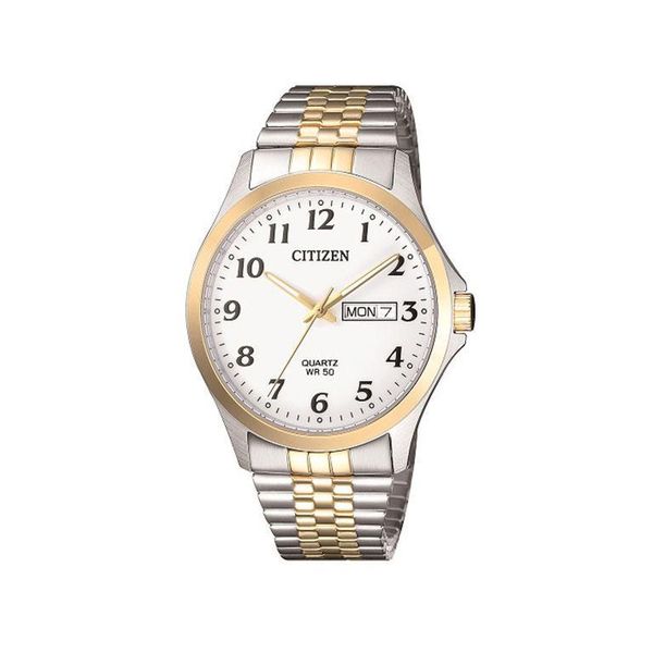 Citizen Gents 2 Tone White Dial Day / Date WatchBF5004 - 93A