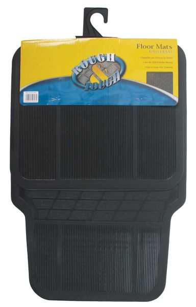 Rough &amp; Tough 4 Piece Rubber Car Mat Set - Universal Fit