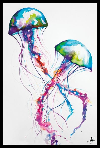 Marc Allante - Jellyfish Poster with Black Frame
