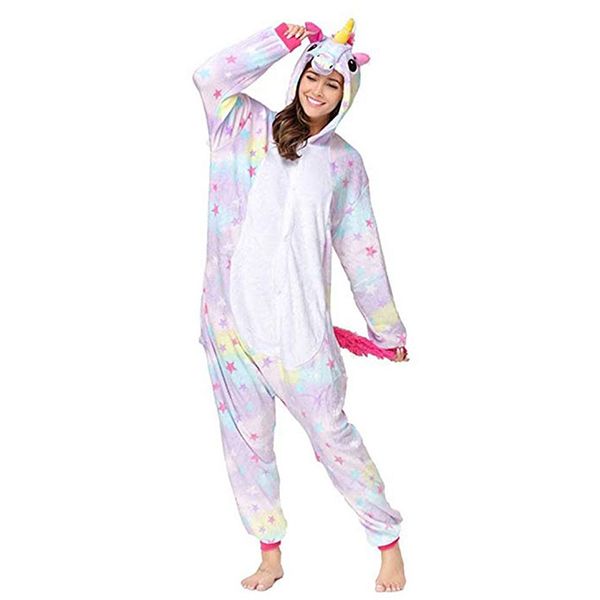 Iconix Purple Starry Unicorn Onesie for Adults