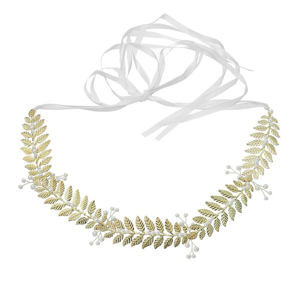 Olive Tree - Metal Leaf &amp; Pearl Styled Chain Belt