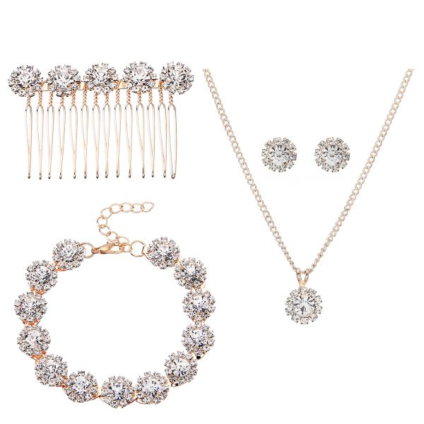 Olive Tree - 5 pc Jewellery Set - Hair Comb, Earrings, Necklace &amp; Bracelet