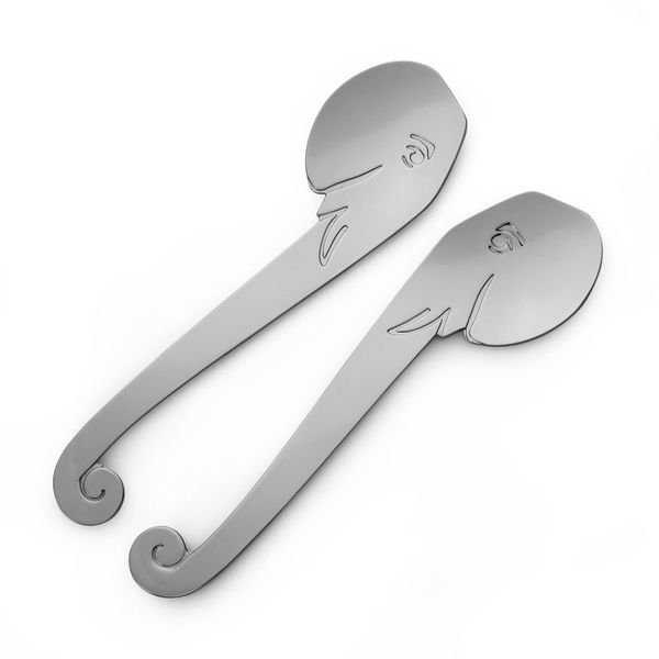 Carrol Boyes Salad Servers Medium - Elephant