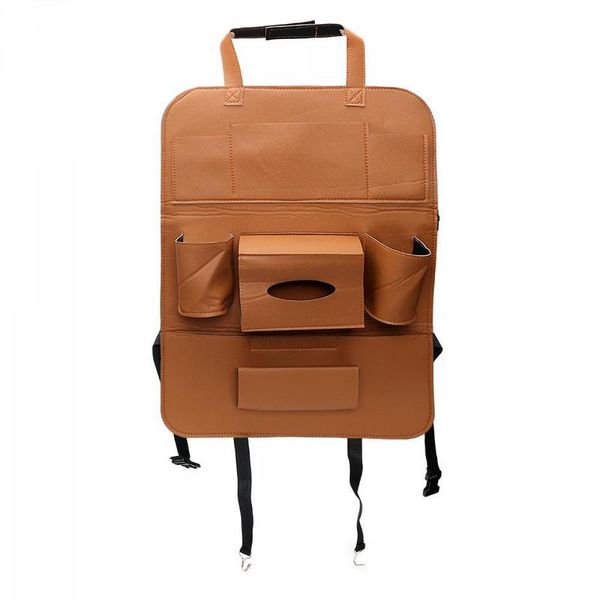 Jeronimo PU Leather Car Seat Organiser - Brown