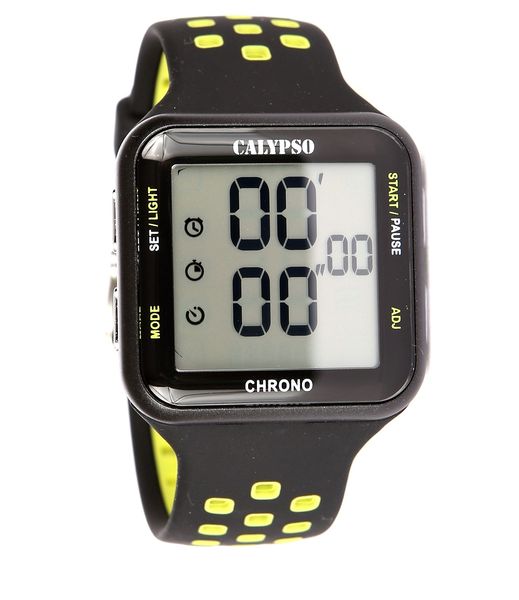 Calypso Digital Ladies Chrono Sports Watch - Black Green
