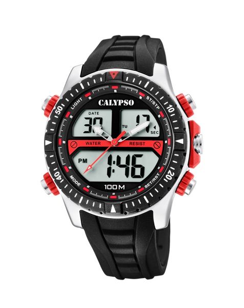 Calypso Mens Digital &amp; Analog Cadet Sports Watch - Black