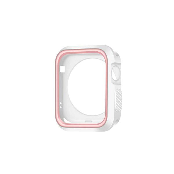 Killer Deals Silicone Protective Bump Guard Case Compatible with 42mm Apple iWatch - White &amp; Pink