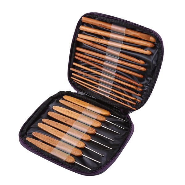 20 Piece Bamboo Crochet Hooks Kit
