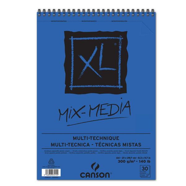 Canson XL Mix Media Spiral bound 30S A4 300G