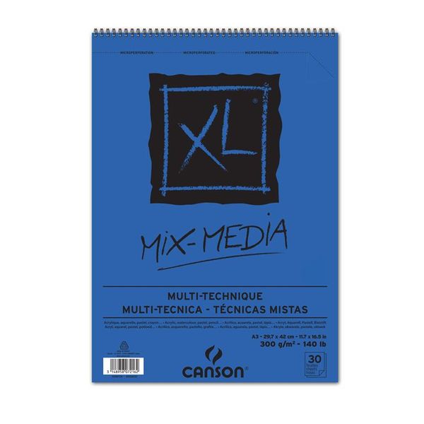 CansonXL Mix Media Spiral bound 30S A3 300G