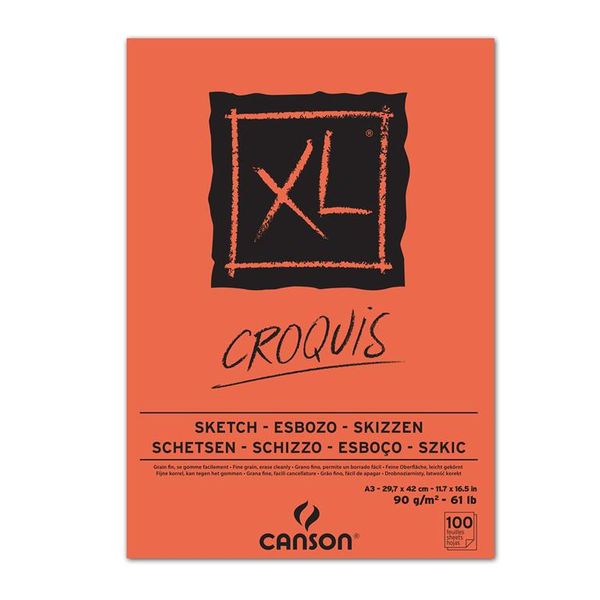 Canson XL Sketch Croquis Pad 100S A3 90G