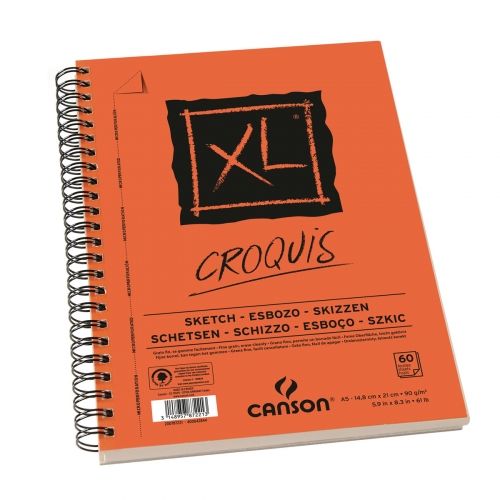 Canson XL Sketch Croquis Spiral bound 60S A5 SPGDCO 90G