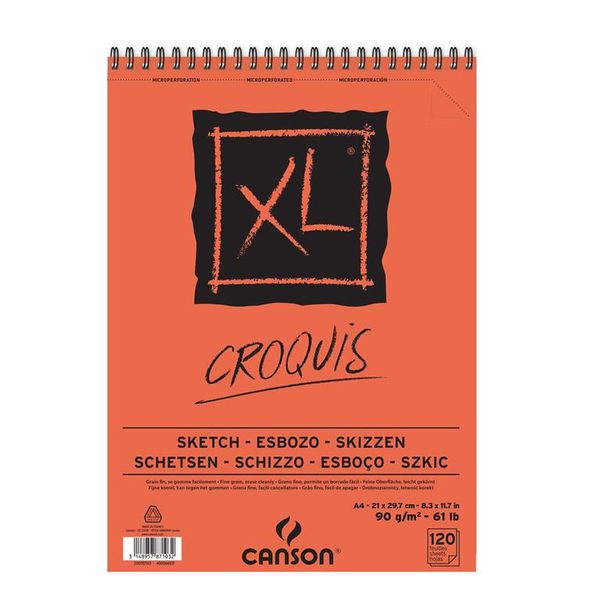 Canson XL Sketch Croquis Spiral bound 120S A4 90G
