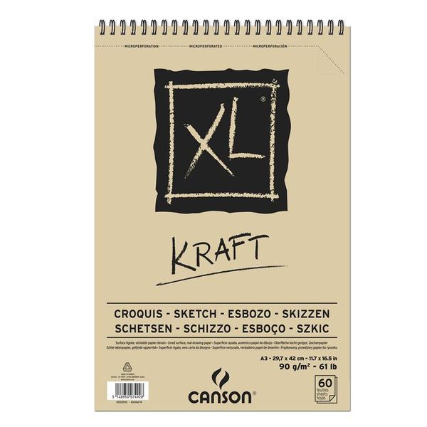 Canson XL Kraft Spiral bound 60S A3 90G BRUN