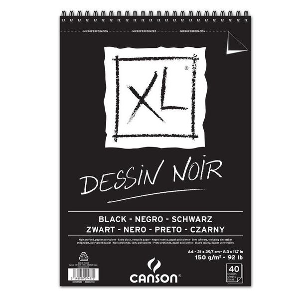 Canson XL Noir Spiral bound 40S A4 150G