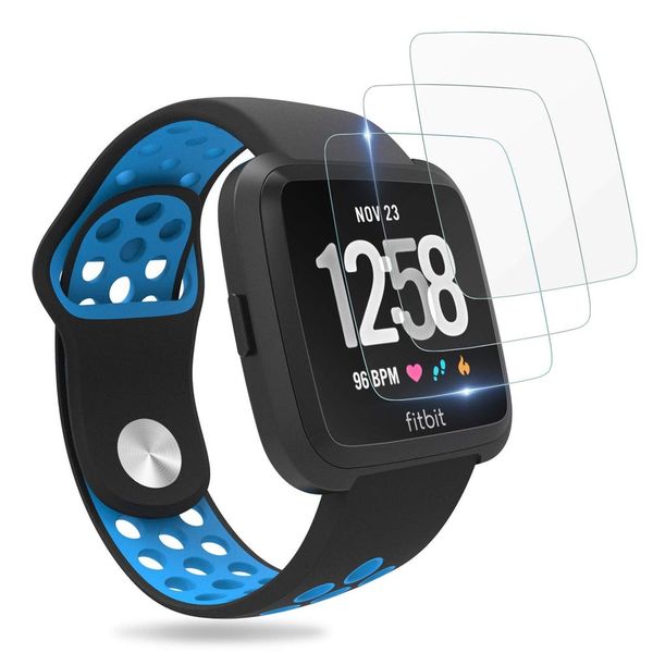 Linxure Pack of 3 Fitbit Versa Scratch Resistant Glass Screen Protectors