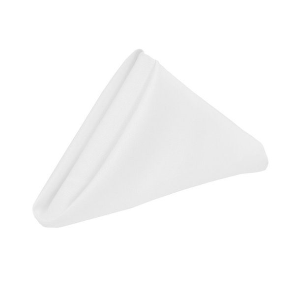 Set of 10 Polyester Napkins 50x50cm- White