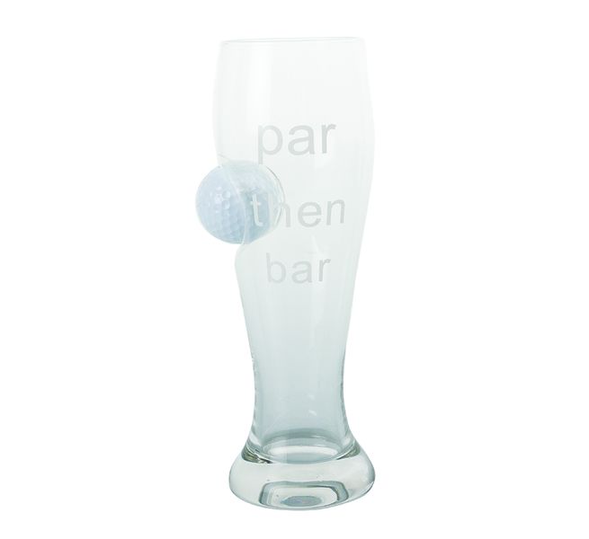 Beer Tumbler Glass with Golf Ball - 22cm