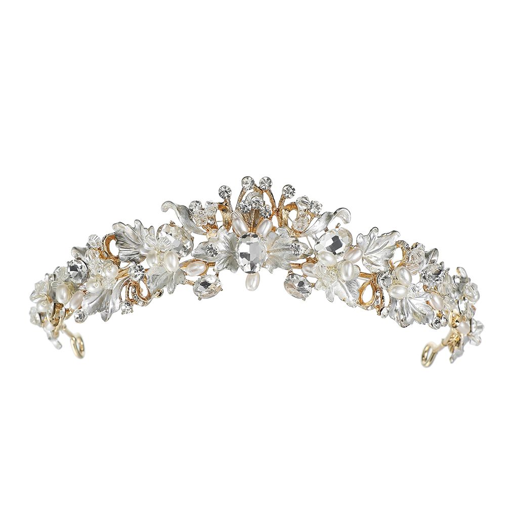 Olive Tree Metal Leaf / Crystal / Pearl Tiara Bridal / Formal Event Buy Online in South