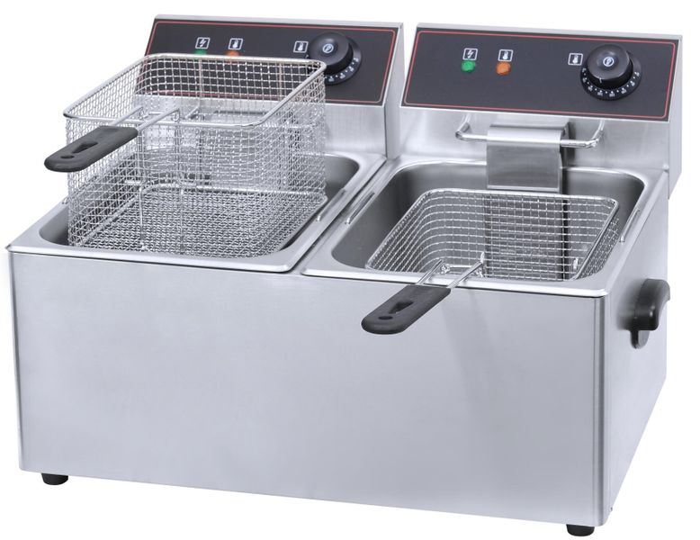 Conic 12L Stainless Steel Electric Deep Fryer with Lid