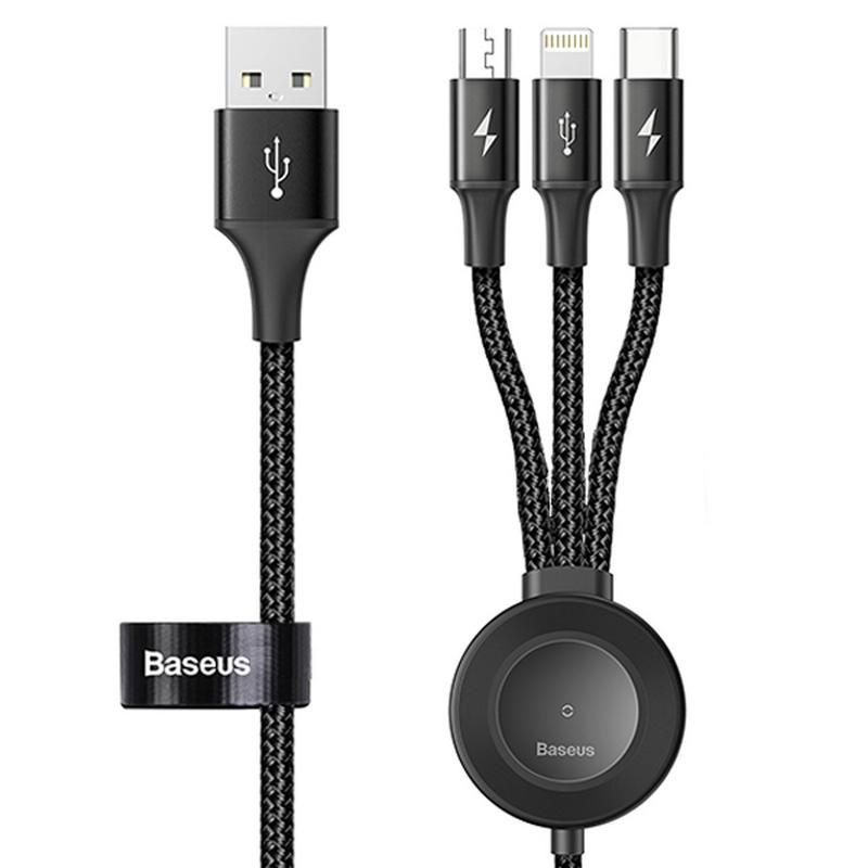 Baseus 1.2m - 3.5A 4in1 USB Type-A to Apple Watch, Micro, Lightning ...