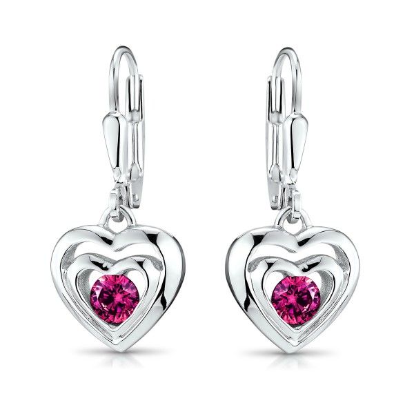 Kadogo Heart Earrings - Magenta image