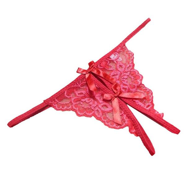 Talullah Suede, Antonia Roja, Red Lace Crotchless G-string Panty