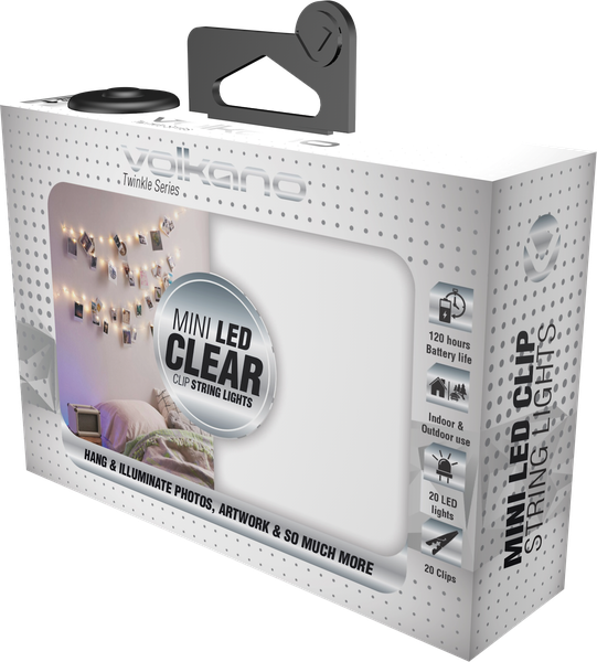 Volkano LED Indoor/Outdoor Clip string Lights - Battery Powered