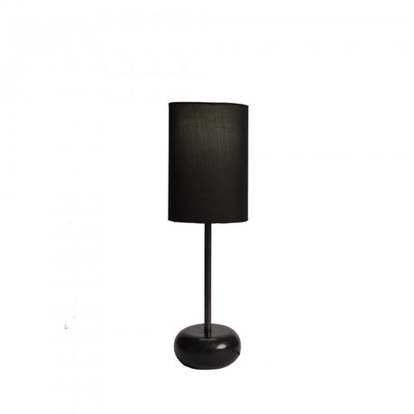 black wooden lamp base